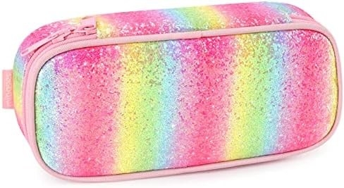 MiBASY Casilla de lápiz para niños y niñas Bolsa de bolígrafo de bolígrafo de arco iris suave (Arco iris 1)