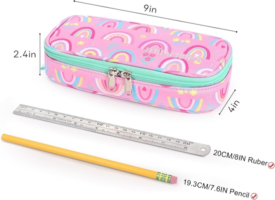 MiBASY Casilla de lápiz para niños y niñas Bolsa de bolígrafo de bolígrafo de arco iris suave (Arco iris 1)
