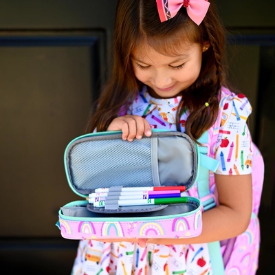 MiBASY Casilla de lápiz para niños y niñas Bolsa de bolígrafo de bolígrafo de arco iris suave (Arco iris 1)