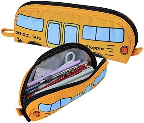 Gloppie Cute Casilla de lápiz Kawaii Bolso de lápiz Casilla de lápiz pequeño bolsas de lápiz sencillo con bolso de cremallera Casilla de lápiz de autobús