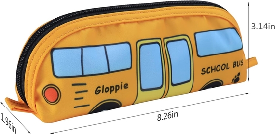 Gloppie Cute Casilla de lápiz Kawaii Bolso de lápiz Casilla de lápiz pequeño bolsas de lápiz sencillo con bolso de cremallera Casilla de lápiz de autobús