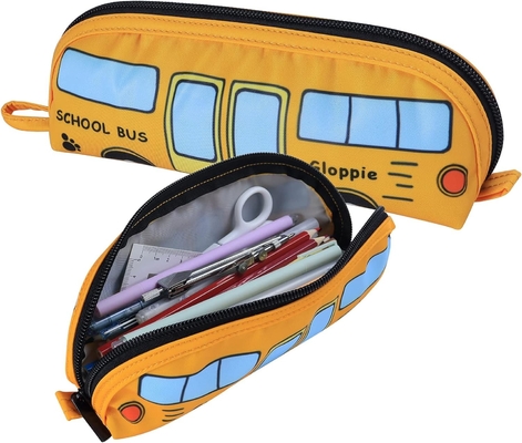 Gloppie Cute Casilla de lápiz Kawaii Bolso de lápiz Casilla de lápiz pequeño bolsas de lápiz sencillo con bolso de cremallera Casilla de lápiz de autobús