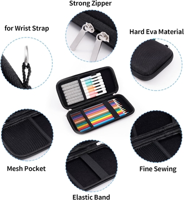 Idream365 Casilla de lápiz duro mejorada para adultos, bolsillo duradero con cremallera negra