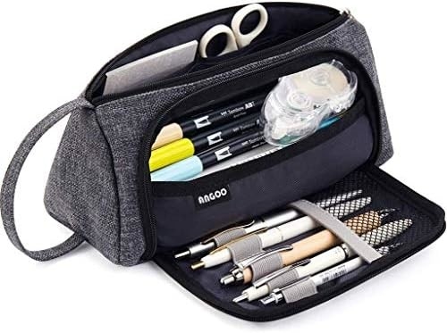 EASTHILL Casco de lápiz de gran capacidad Bolso de bolígrafo de bolígrafo de bolígrafo de bolígrafo de bolígrafo de bolígrafo simple Escuela organizador de oficina de la universidad para adolescentes
