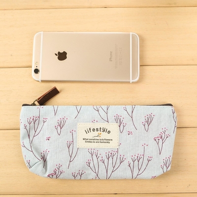 Casilla de lápiz, lindo lienzo de flores florales cremallera Casillas de lápiz de cierre Fabrica encantadora árbol de flores bolsas de lápiz suministros 4 Pcs