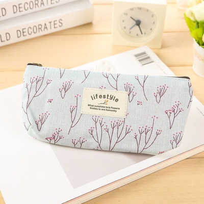 Casilla de lápiz, lindo lienzo de flores florales cremallera Casillas de lápiz de cierre Fabrica encantadora árbol de flores bolsas de lápiz suministros 4 Pcs