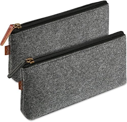 ProCase Bolso de lápiz Bolso de lápiz, bolso de papel de alumnado de fieltro Bolso de cremallera Bolso de cremallera para lápices, lápices, destacadores, bolígrafo de gel, marcadores