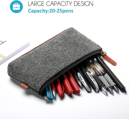 ProCase Bolso de lápiz Bolso de lápiz, bolso de papel de alumnado de fieltro Bolso de cremallera Bolso de cremallera para lápices, lápices, destacadores, bolígrafo de gel, marcadores