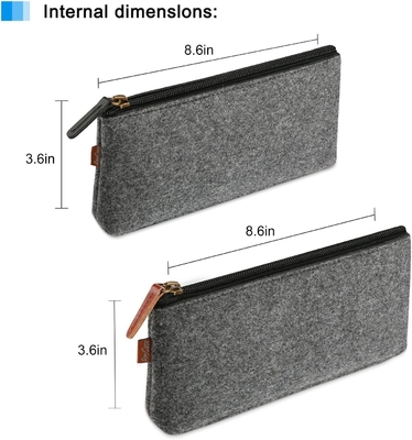 ProCase Bolso de lápiz Bolso de lápiz, bolso de papel de alumnado de fieltro Bolso de cremallera Bolso de cremallera para lápices, lápices, destacadores, bolígrafo de gel, marcadores