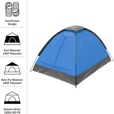 Tenda de cúpula para 2 personas ️ refugio fácil de configurar con mosca de lluvia y bolsa de transporte para acampar, playa, mochilería, senderismo,