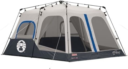 Tienda de campamento Coleman con instalación instantánea, 4/6/8/10 persona Tienda a prueba de intemperie con tecnología WeatherTec, doble espesor