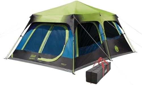 Tienda de campamento Coleman con instalación instantánea, 4/6/8/10 persona Tienda a prueba de intemperie con tecnología WeatherTec, doble espesor