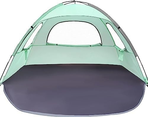 Tienda de playa WhiteFang Anti-UV refugio portátil de sombra solar para 3/4/6 personas, piso extensible con 3 malla de ventilación