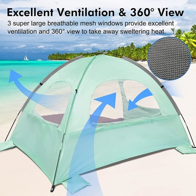 Tienda de playa WhiteFang Anti-UV refugio portátil de sombra solar para 3/4/6 personas, piso extensible con 3 malla de ventilación