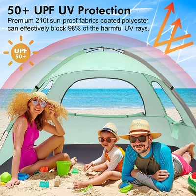 Tienda de playa WhiteFang Anti-UV refugio portátil de sombra solar para 3/4/6 personas, piso extensible con 3 malla de ventilación