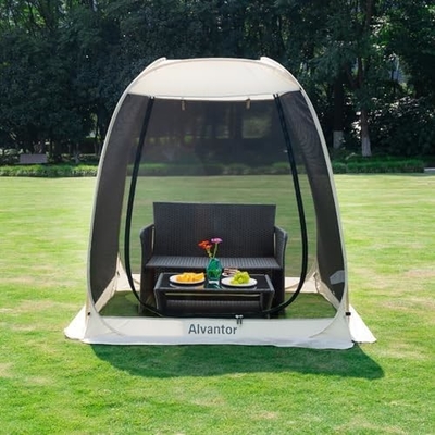 Alvantor Screen House Sala de campamento Tienda al aire libre Canopy Pop Up Sombra de sol Refugio Hexagonal Paredes de malla no impermeables 6'x6'