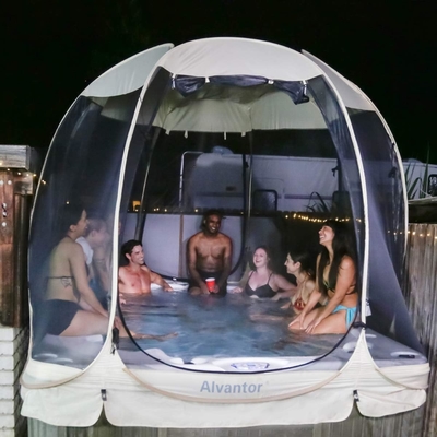 Alvantor Screen House Sala de campamento Tienda al aire libre Canopy Pop Up Sombra de sol Refugio Hexagonal Paredes de malla no impermeables 6'x6'