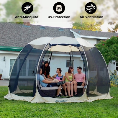 Alvantor Screen House Sala de campamento Tienda al aire libre Canopy Pop Up Sombra de sol Refugio Hexagonal Paredes de malla no impermeables 6'x6'