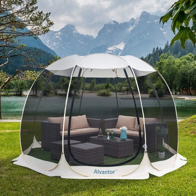 Alvantor Screen House Sala de campamento Tienda al aire libre Canopy Pop Up Sombra de sol Refugio Hexagonal Paredes de malla no impermeables 6'x6'