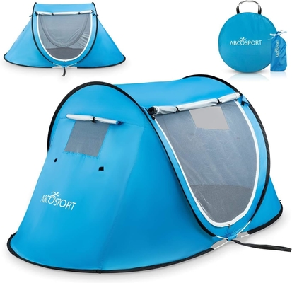 Abco 2-Persona Pop Up Tent - Cabana portátil con 2 puertas, resistente al agua y protección UV, bolso de transporte - azul cielo