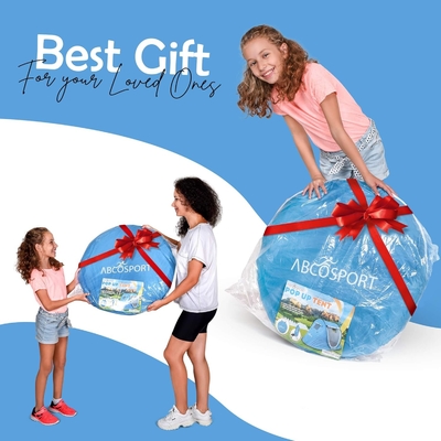 Abco 2-Persona Pop Up Tent - Cabana portátil con 2 puertas, resistente al agua y protección UV, bolso de transporte - azul cielo