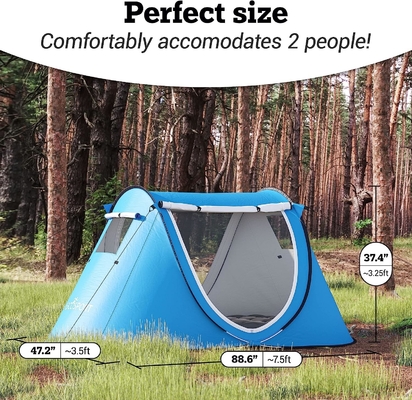 Abco 2-Persona Pop Up Tent - Cabana portátil con 2 puertas, resistente al agua y protección UV, bolso de transporte - azul cielo