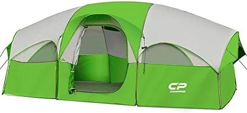 CAMPROS CP Tienda de campamento para 8 personas Tienda familiar resistente a las condiciones climáticas Tienda 5 Ventanas de malla grande, de doble capa, dividida
