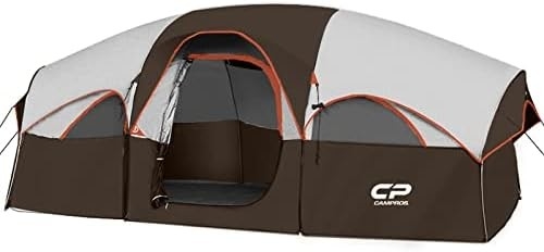 CAMPROS CP Tienda de campamento para 8 personas Tienda familiar resistente a las condiciones climáticas Tienda 5 Ventanas de malla grande, de doble capa, dividida