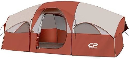 CAMPROS CP Tienda de campamento para 8 personas Tienda familiar resistente a las condiciones climáticas Tienda 5 Ventanas de malla grande, de doble capa, dividida