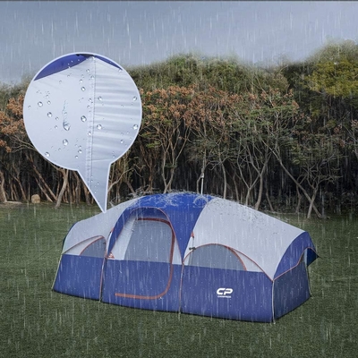 CAMPROS CP Tienda de campamento para 8 personas Tienda familiar resistente a las condiciones climáticas Tienda 5 Ventanas de malla grande, de doble capa, dividida