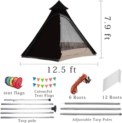 12'x10'x8'Dome Camping Tent 5-6 Persona 4 Temporada Dobles capas impermeables Anti-UV Ventoso Tiendas de campaña familiar al aire libre