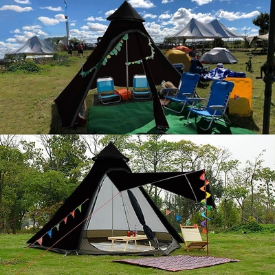 12'x10'x8'Dome Camping Tent 5-6 Persona 4 Temporada Dobles capas impermeables Anti-UV Ventoso Tiendas de campaña familiar al aire libre