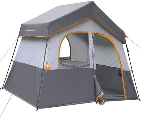 HIKERGARDEN Tienda de campamento para 6 personas - Tienda portátil fácil de instalar para el campamento, de tela a prueba de viento Tienda de cabaña al aire libre
