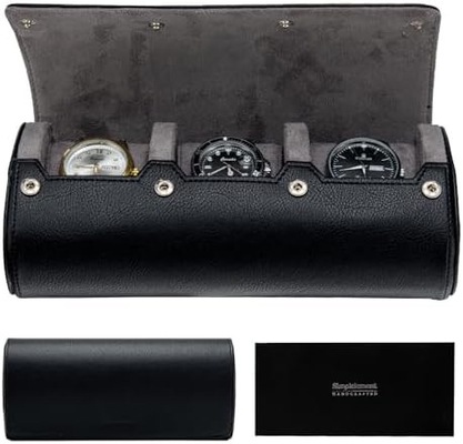 Bolso de viaje de reloj, rollo de reloj para 3 relojes, cuero falso premium, embalaje en caja de regalo √ √ √ √