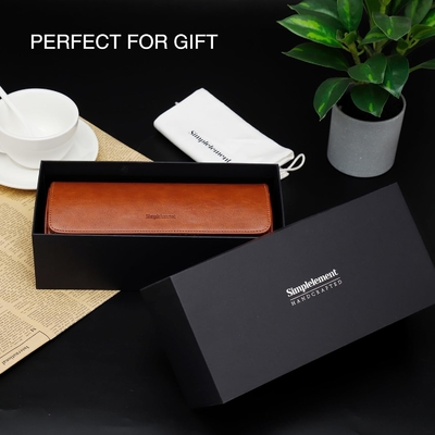Bolso de viaje de reloj, rollo de reloj para 3 relojes, cuero falso premium, embalaje en caja de regalo √ √ √ √