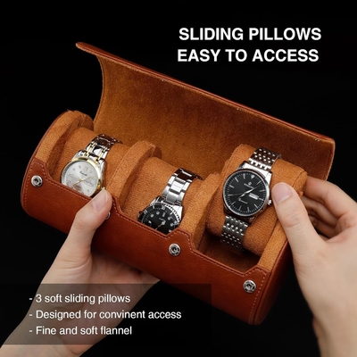 Bolso de viaje de reloj, rollo de reloj para 3 relojes, cuero falso premium, embalaje en caja de regalo √ √ √ √