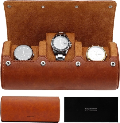 Bolso de viaje de reloj, rollo de reloj para 3 relojes, cuero falso premium, embalaje en caja de regalo √ √ √ √