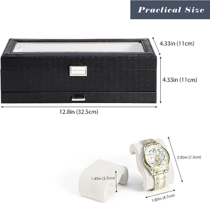 ProCase organizador de caja de relojes para hombres, caja de visualización de relojes de 6 ranuras con cajón, regalo para el día del padre
