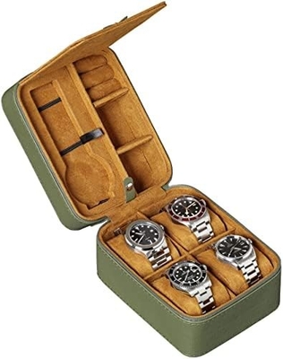 ROTHWELL 5 relojes organizador de maletines de viaje para 5 relojes protector portátil resistente con cremallera se ajusta a todos los relojes de pulsera