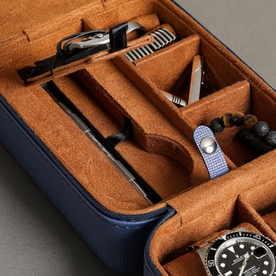 ROTHWELL 5 relojes organizador de maletines de viaje para 5 relojes protector portátil resistente con cremallera se ajusta a todos los relojes de pulsera