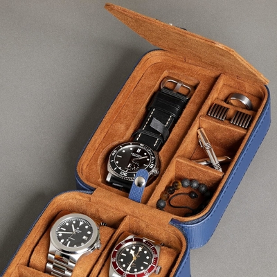ROTHWELL 5 relojes organizador de maletines de viaje para 5 relojes protector portátil resistente con cremallera se ajusta a todos los relojes de pulsera