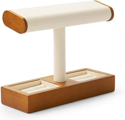 Reloj de madera sólida Display Stand T-bar Reloj de pie Jewelry Holder Reloj de pie Casas de reloj para hombres Reloj organizador de soporte para hombres