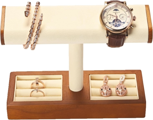 Reloj de madera sólida Display Stand T-bar Reloj de pie Jewelry Holder Reloj de pie Casas de reloj para hombres Reloj organizador de soporte para hombres