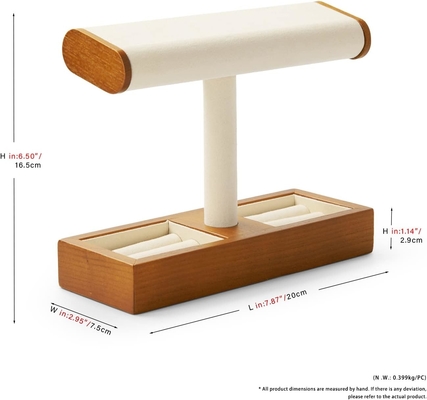 Reloj de madera sólida Display Stand T-bar Reloj de pie Jewelry Holder Reloj de pie Casas de reloj para hombres Reloj organizador de soporte para hombres