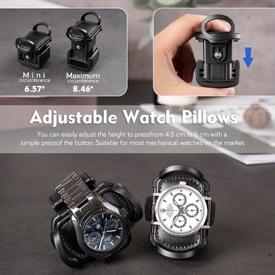 Doble Automático de Reloj de Enrollamiento con 8 caja de almacenamiento extra, Doble Automático de Reloj de Enrollamiento de caja con organizador de joyas,