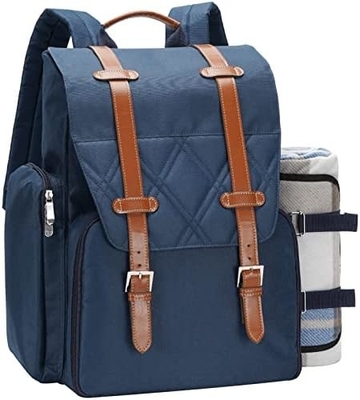 Mochila de picnic para 4 personas con bolso aislado de aire acondicionado, conjunto de cestas de picnic con bolsa de vino,