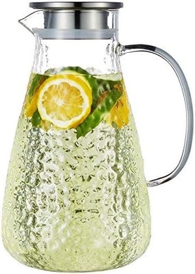 Jarrón de vidrio Karafu con tapa, jarra de agua resistente al calor de 68 oz para agua caliente / fría, té helado y jugo de bebida clara