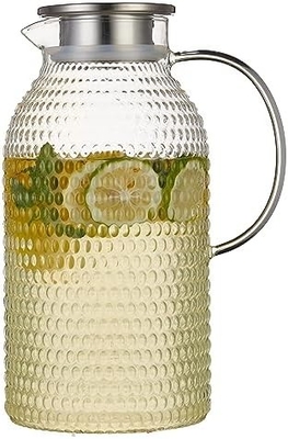 Jarrón de vidrio Karafu con tapa, jarra de agua resistente al calor de 68 oz para agua caliente / fría, té helado y jugo de bebida clara
