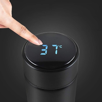 Botella de agua con pantalla de temperatura LED,botella de agua aislada de vacío de doble pared,acero inoxidable deportiva automotriz