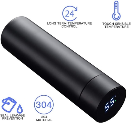 Botella de agua con pantalla de temperatura LED,botella de agua aislada de vacío de doble pared,acero inoxidable deportiva automotriz